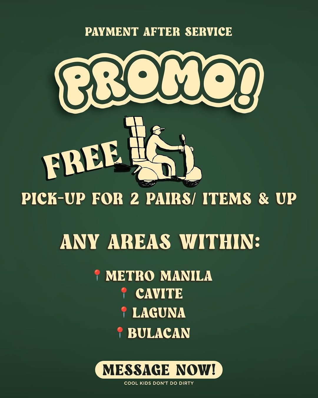 Fresh Start Hub free pickup promo — Metro Manila, Cavite, Laguna, Bulacan